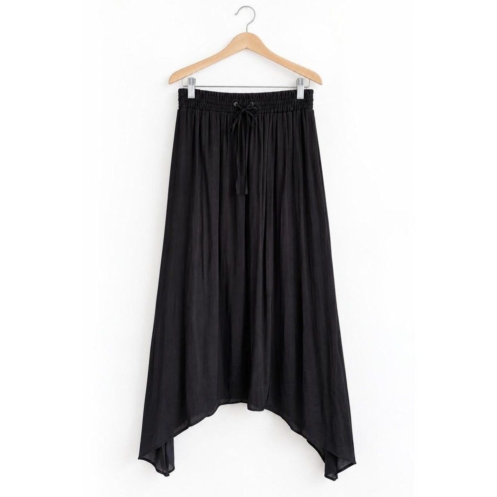 Simply Vera Wang Black Lagenlook Artsy Asymmetrical Maxi Skirt Boho Size Small - Picture 5 of 8